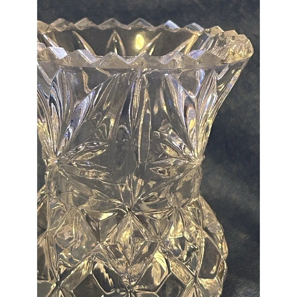 Vintage Mini Glass Bud Vase Beautiful Jagged Rim 2.5